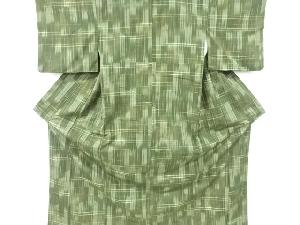 リサイクル　刷毛目に横段模様織り出し手織り紬着物